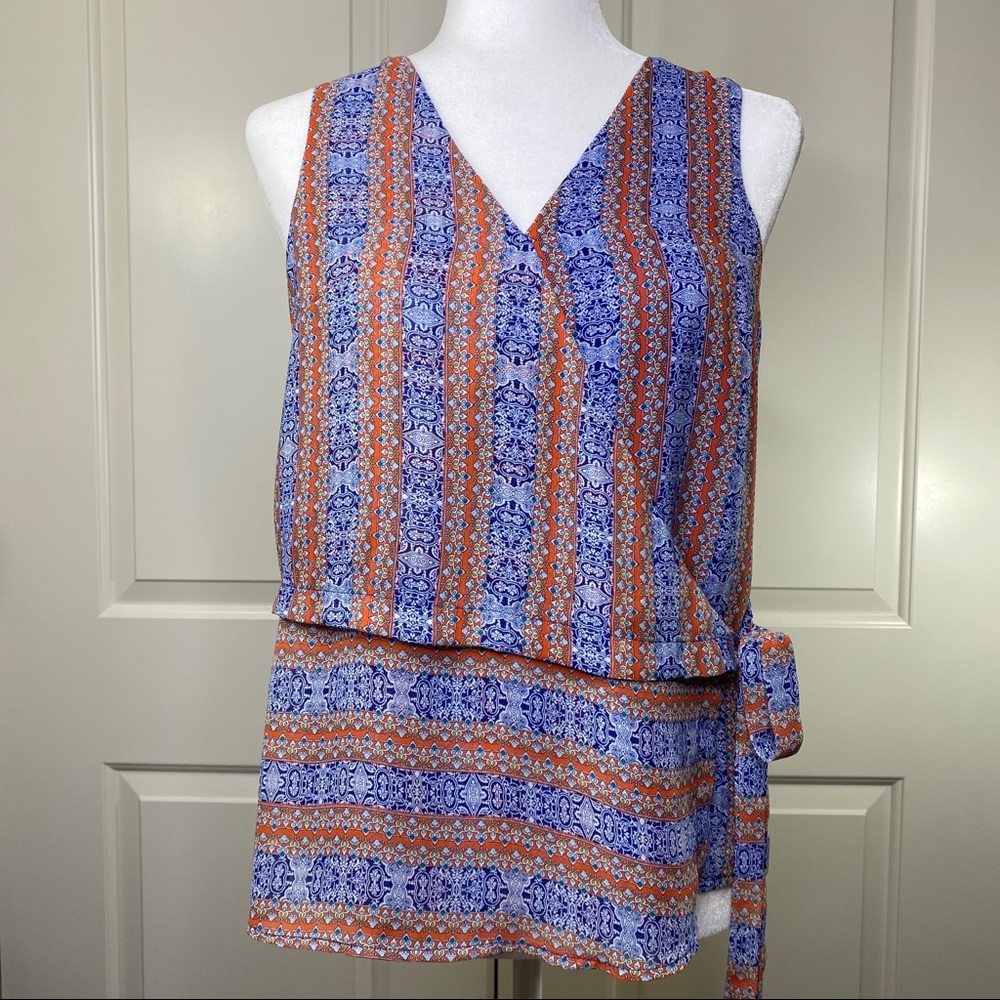 Cremieux wrap style sleeveless blouse